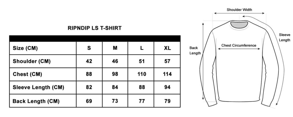 ripndip slides size chart