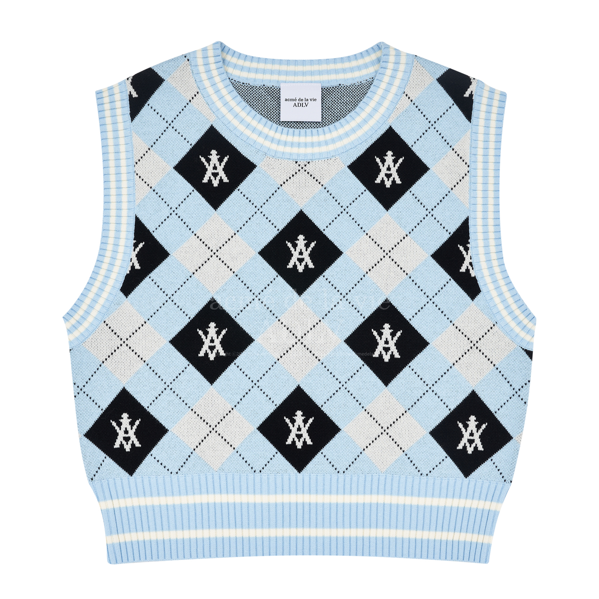 Adlv X Lisa A Logo Argyle Knit Vest
