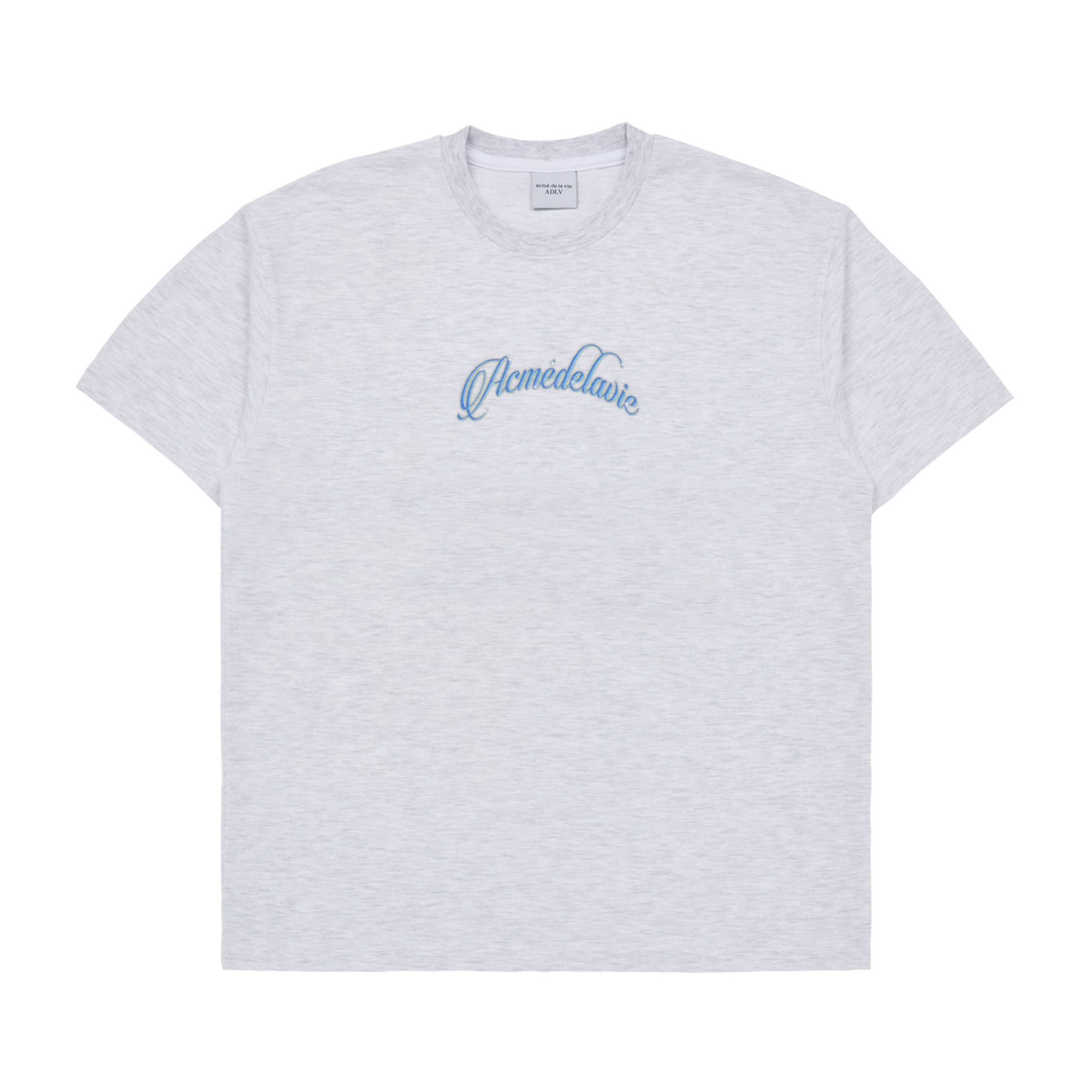 Adlv X Lisa Twinkle Script Logo Basic Tee - Grey
