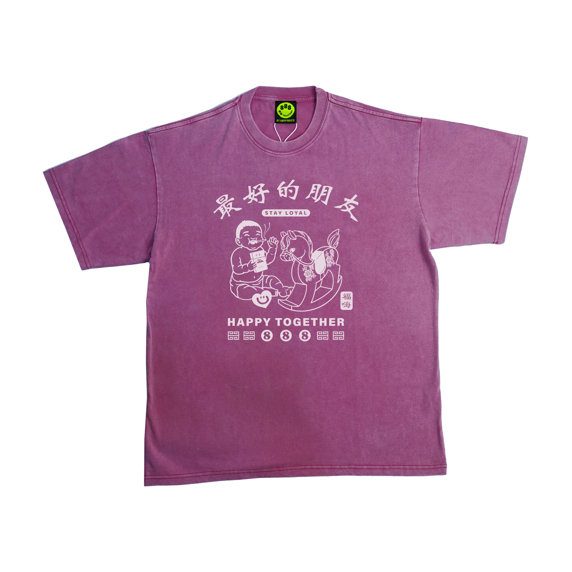 ???888 Happynauts Together Horse Washed Tee - Red