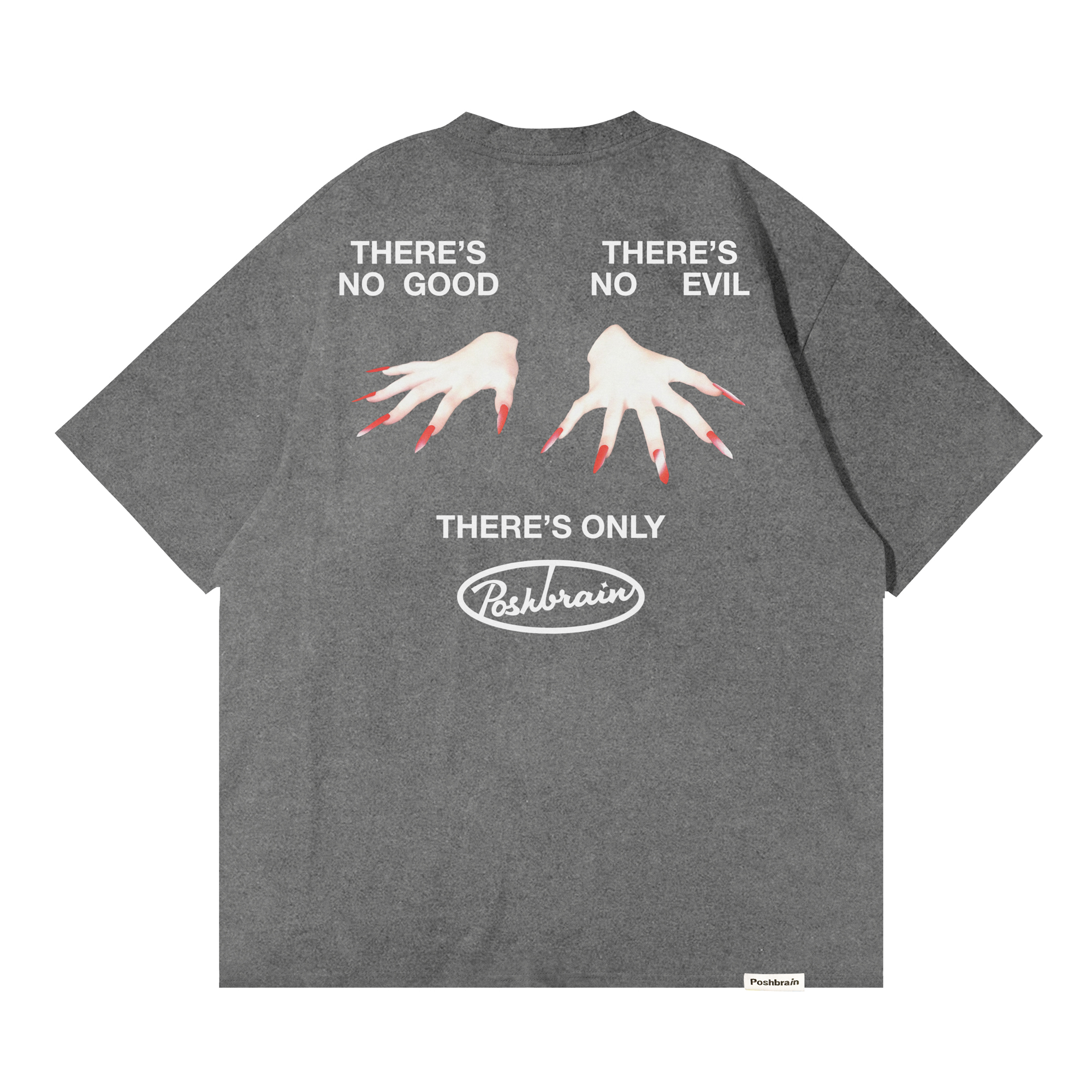 Poshbrain Only Washed Tee - Grey