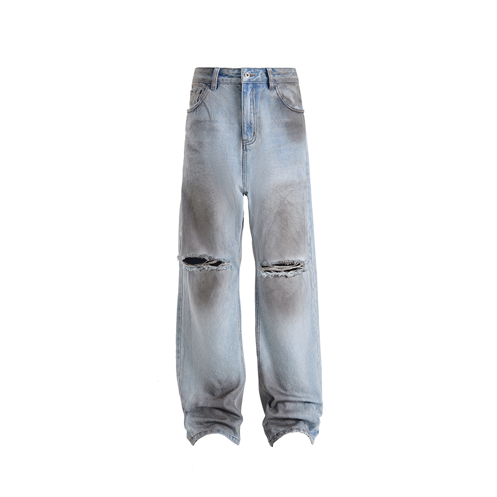 Whoosis Washed Ripped Jeans - Blue