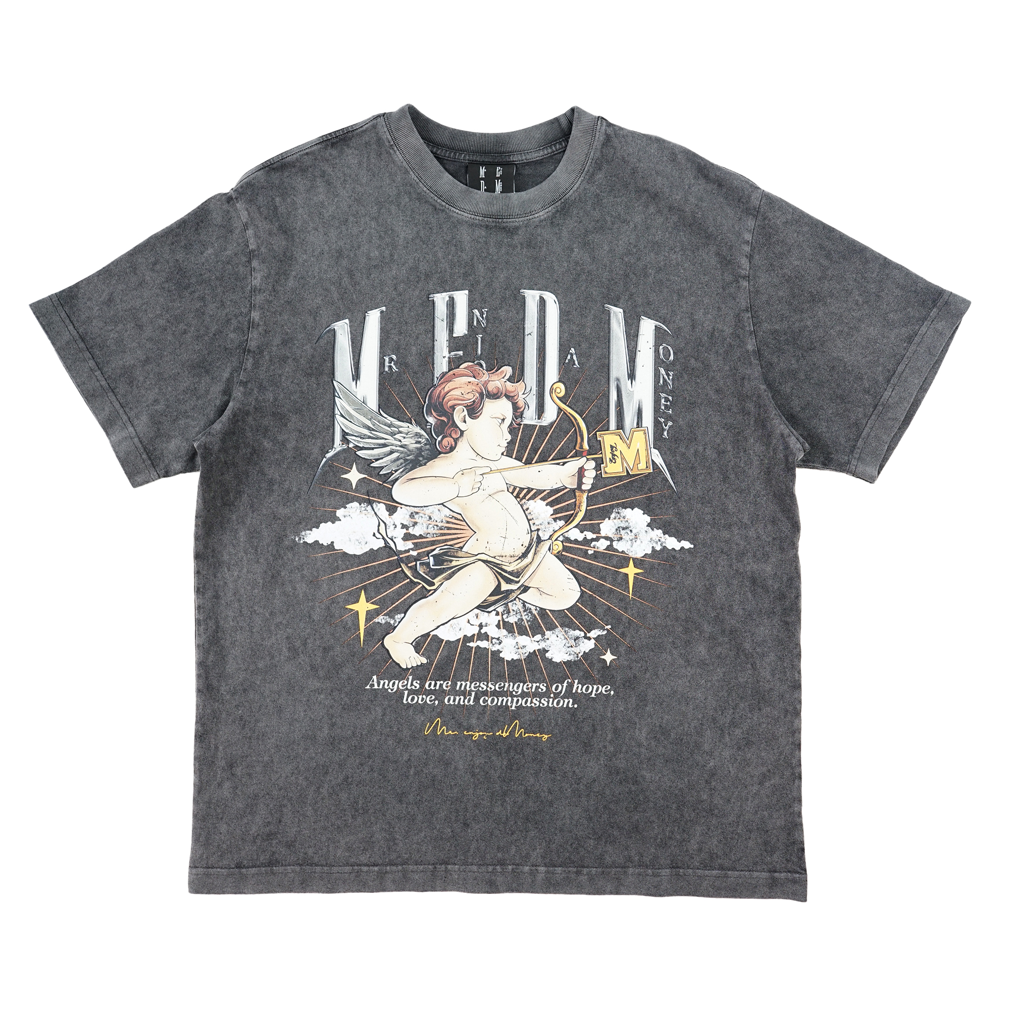 Medm Cupid Washed Tee - Charcoal