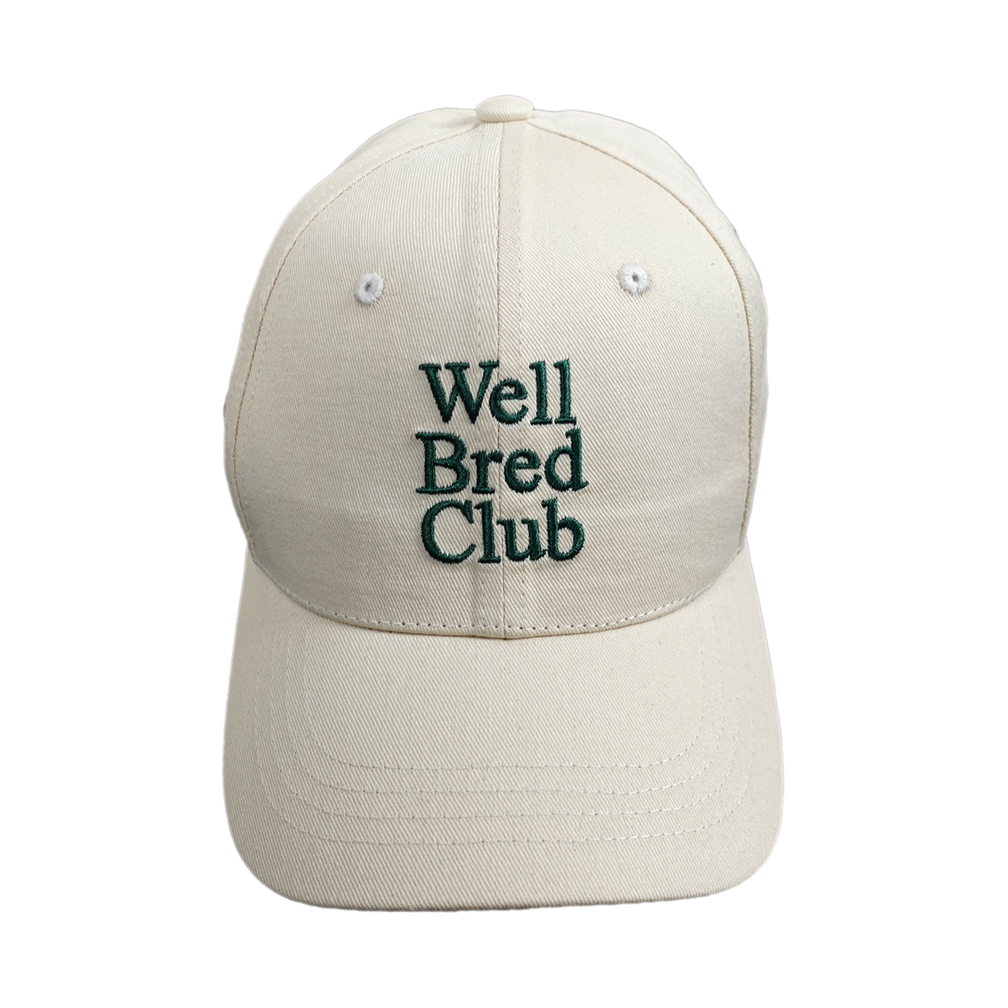 Well Bred Club Green Emb Baseball Cap - Cream