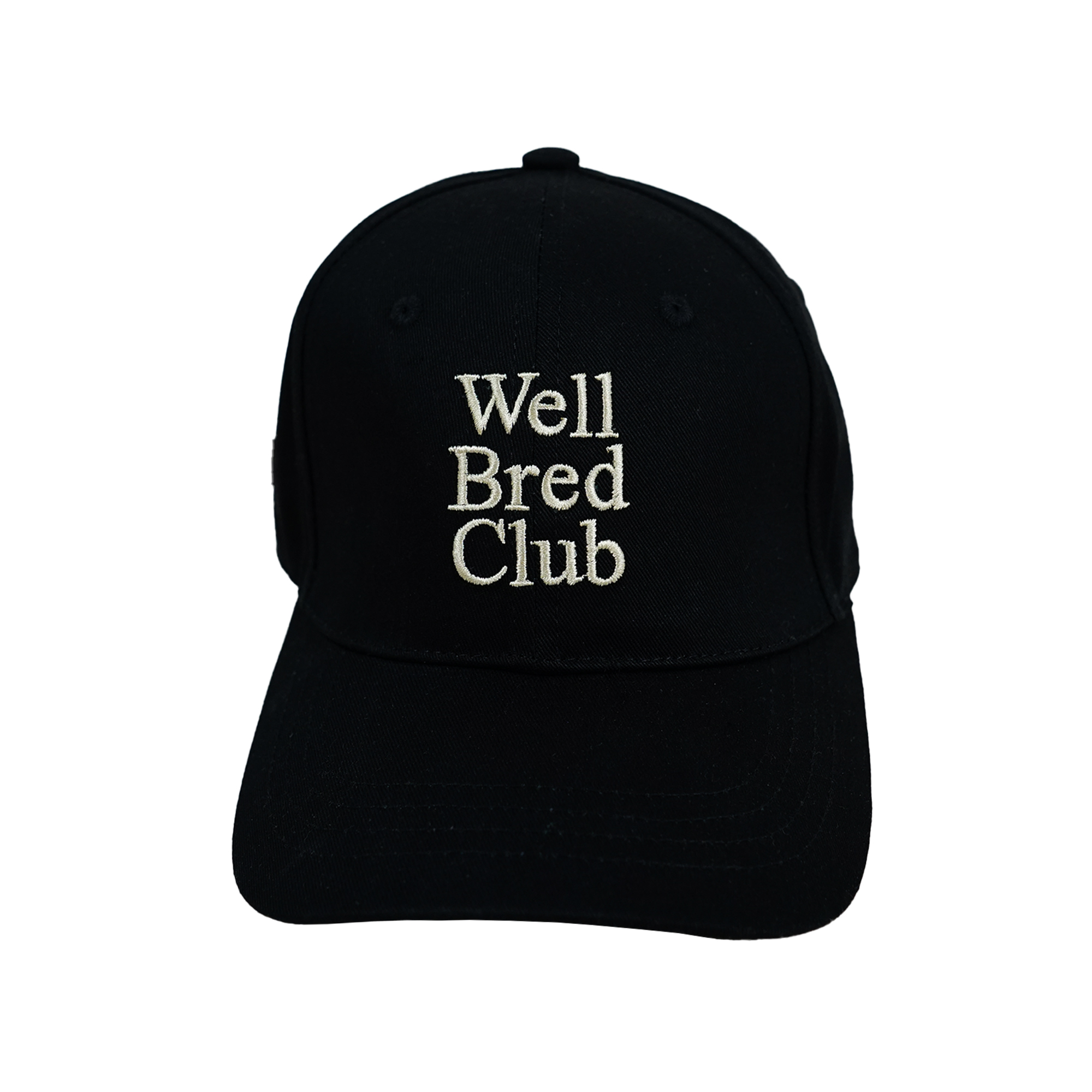 Well Bred Club Cream Emb Baseball Cap - Black