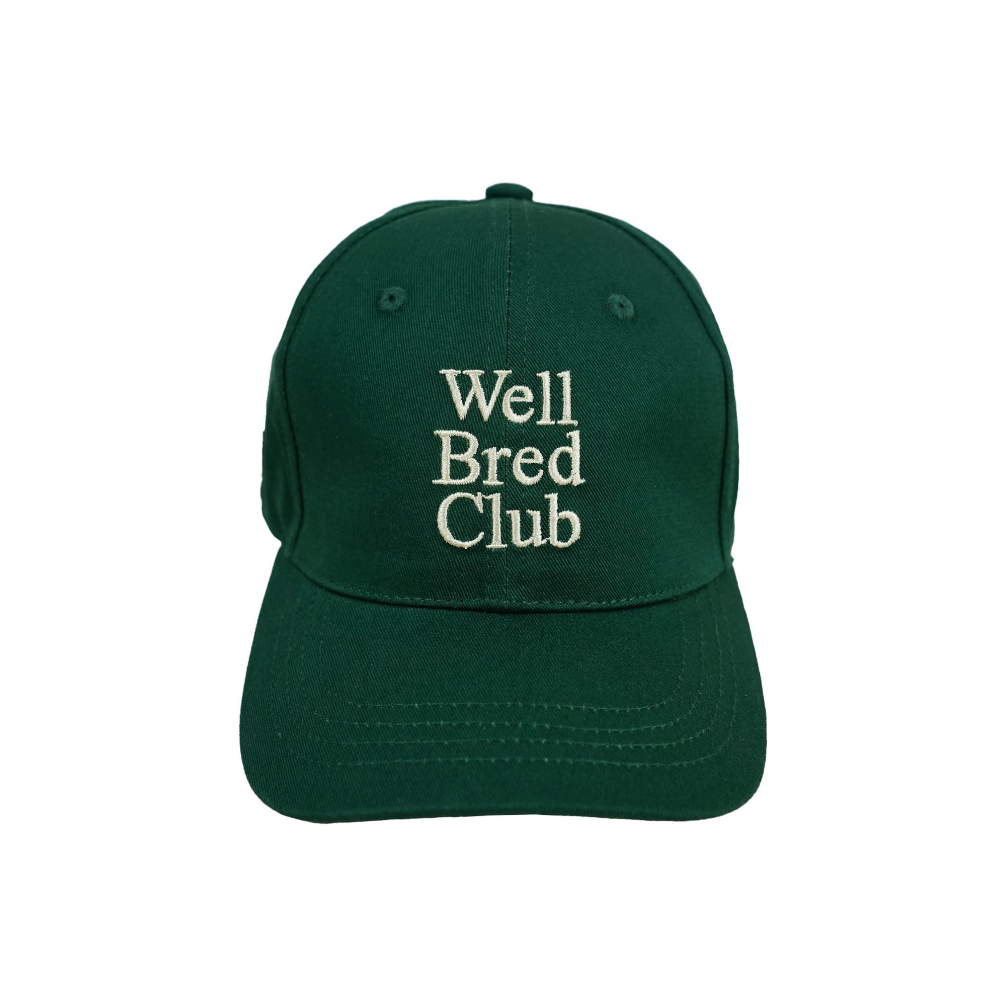 Well Bred Club Cream Emb Baseball Cap - Green